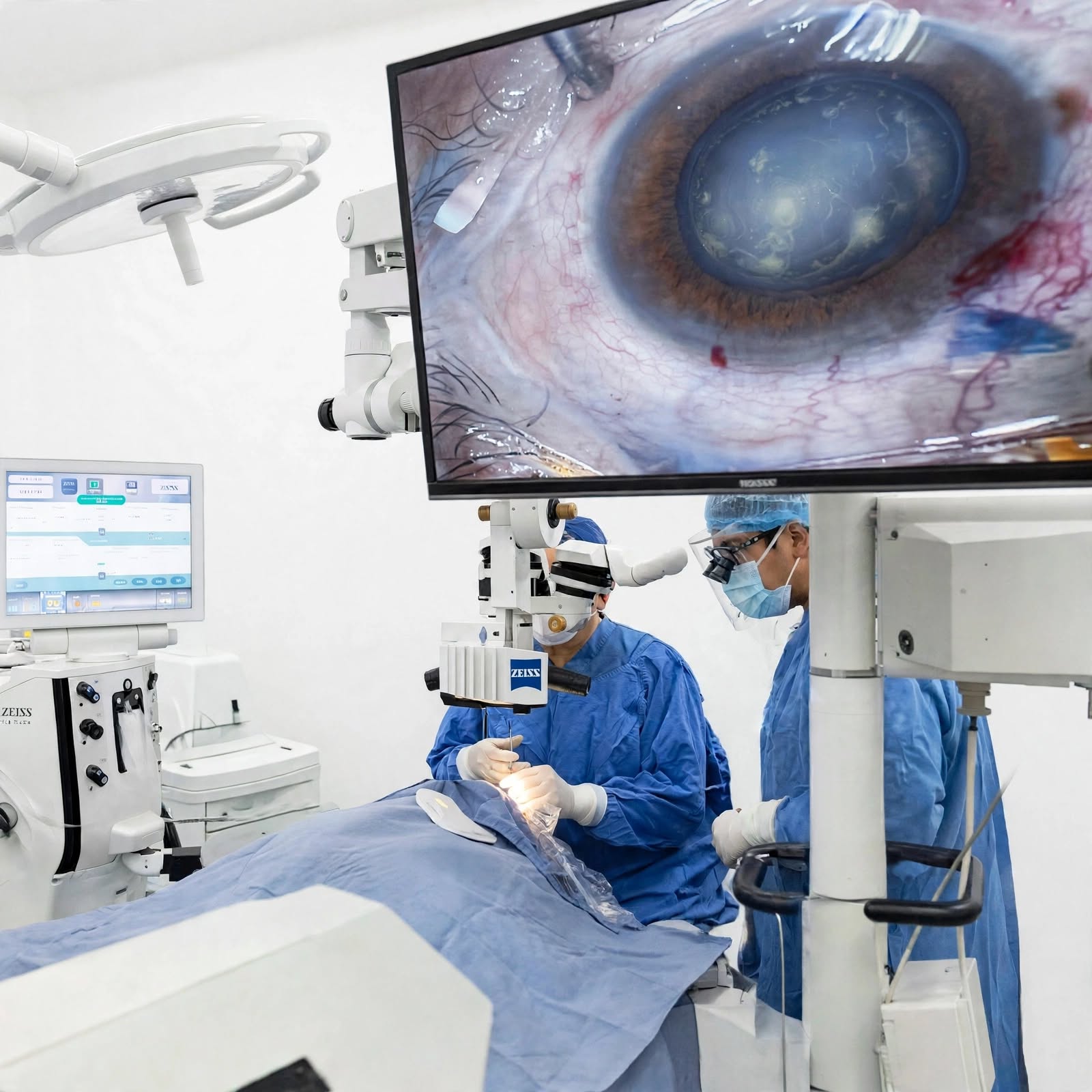 Moderna sala de oftalmología y cirugía láser de precisión en Cristalaser